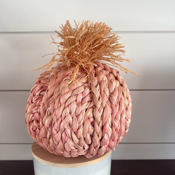 Hearth and Hand Pink Braided Bohemian Cottagecore Style Pumpkin - Picture 2 of 4